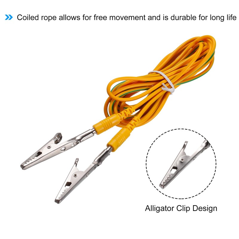 sourcing map ESD Grounding Cable Cord with Alligator Clip 3.0m/118"