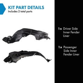 TRQ TRQ Inner Fender Liner Set Compatible with 2012-2017 Toyota Yaris TO1248169 TO1248193 TO1248197 TO1249169 TO1249193 TO1249197