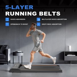 Under Desk Walking Pad with Incline, Home Treadmill with App Remote Control and Led Display, Standing Desk Treadmills 2.5hp, for Office/Home Walking Jogging Running