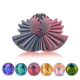 Gear Ball 3D Printed Spin Ball or Cube Fidget Toy,Gear Sphere Fidget Toy,for Stress and Anxiety Relief, Stress Ball GearSphere Desk Toy for Kids (Black Red)