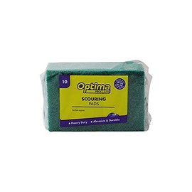 Ramon Hygiene Pack of 10, Flat Pan Scouring Pad, Green, Half Size 15 x 10 cm