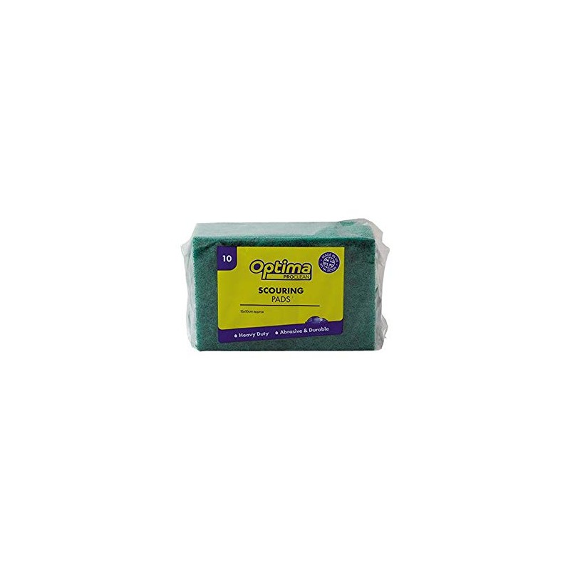 Ramon Hygiene Pack of 10, Flat Pan Scouring Pad, Green,