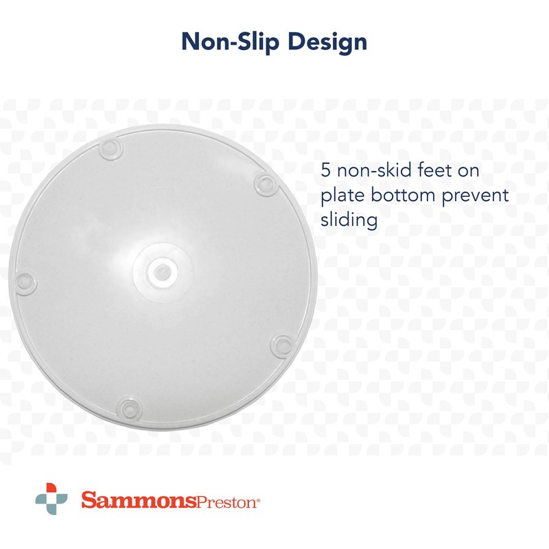 Sammons Preston High-Sided Dish, White, Durable Melamine Plastic Plate has