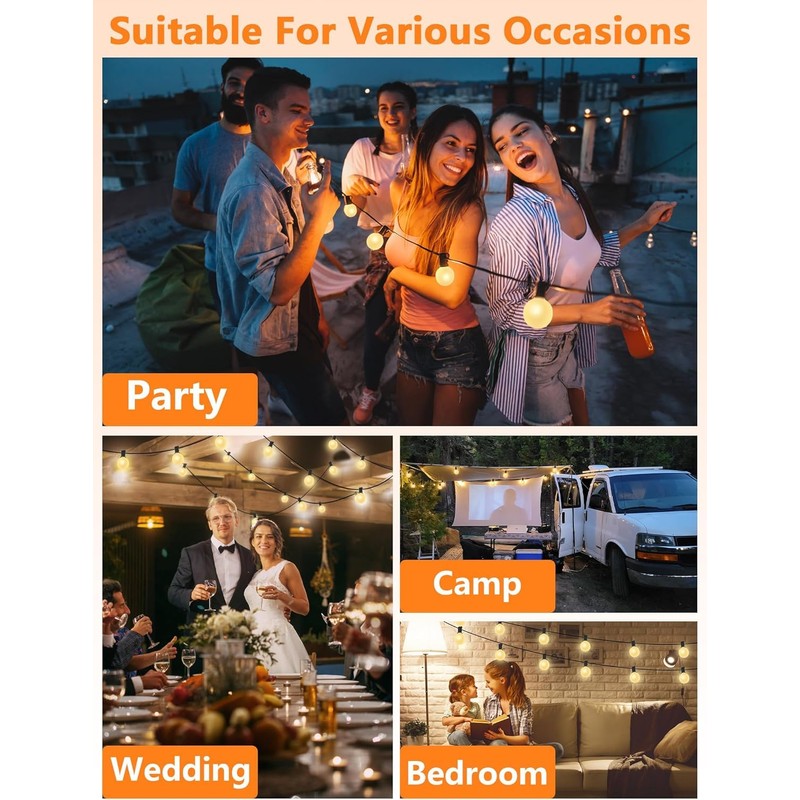 SUNSGNE G40 Globe Replacement Bulbs with Frosted White, 1.5 Inch