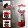 Red Solar Lighthouse, Rotating LED Lighthouse Decorative Light, Garden Waterproof