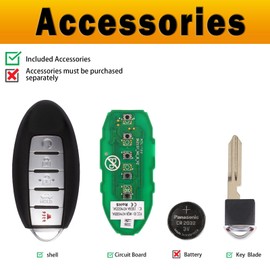 Autel Ikey Programmable Smart Key Newest Key IKEYNS5TPR IKEYNS005AL for Nissan-Style Ultra-Long Range for 700+ Vehicle Programmed with Autel KM100 IM508 IM608