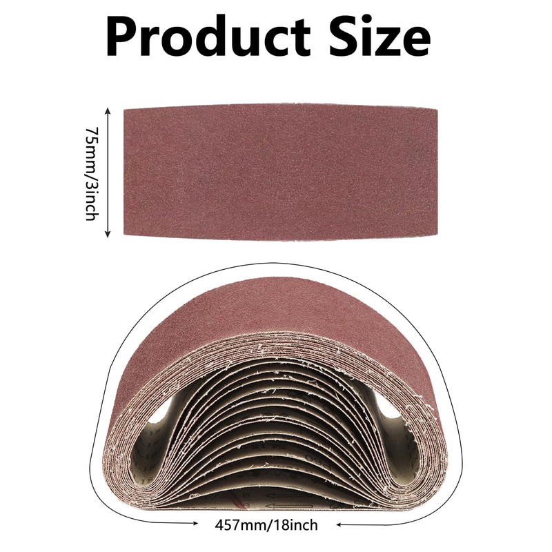 75X457MM Sanding Belt - Sander Belts Set(3 Each of 80/120/150/240/400