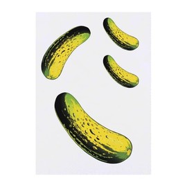 4 x 'Single Pickle' Temporary Tattoos - Water Resistant, Skin-Safe, Non-Toxic Transfers, Mixed Sizes (TO00082848)