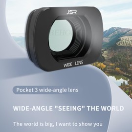 Magnetic Wide-Angle Lens Filter + Tempered Glass LCD Display Film for Osmo Pocket 3，Wide Angle Lens Filter Compatible with DJI Pocket 3 Accessories, Screen Protector（HD, 9H Hardness Screen Protector）
