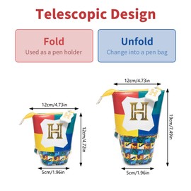 HIQE-FL Pencil Case Zip, Pencil Case Girls Teenagers, Student Pencil Case, Stand Pencil Holder, Telescopic Pencil Case, Magic, Modern