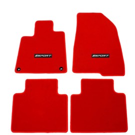 EVPROXP Floor Mats Compatible with 18-22 Accord, Factory Fitment Carpet Front & Rear 4PCS Set, Red Nylon, 18 19 20 21 22, with White Sport