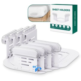 TORRYZA New Upgrade Foldable Bed Sheet Holders – No-Clip Design for All Mattress Sizes (Twin/Queen/King), Secure Fit & Easy Storage – Lock Sheet Holders Keep Sheets Tight & Smooth