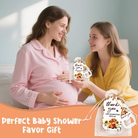 CORNER LACE 24 Sets Highland Cow Bottle Openers Baby Shower Favors, Boho Floral Highland Cattle Bottle Openers Keychains Thank You Tags Organza Bags for Holy Cow Farm Animals Party Decor Guest Gifts