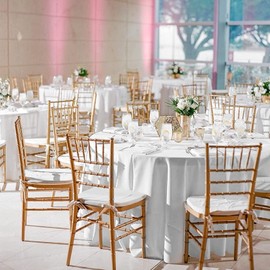 Pesonlook 4 Pack White Round Tablecloth 90 Inch, Polyester Table Cloth for Round Tables, Washable Table Cloth Stain and Wrinkle Resistant Decorative Table Cover for Wedding Party Dining Banquet