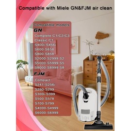 E-HAO 16 pcs 3D Improved Vacuum Cleaner Dust Bags Replacement parts for Miele Vacuum Cleaner FJM and GN Bags. Models: Complete C1/C2/C3, Compact C1/C2, Classic C1, S8, S6, S5, S4, S2