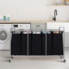 STORAGE MANIAC 5 Section Laundry Sorter, 5 Bins Rolling Separator