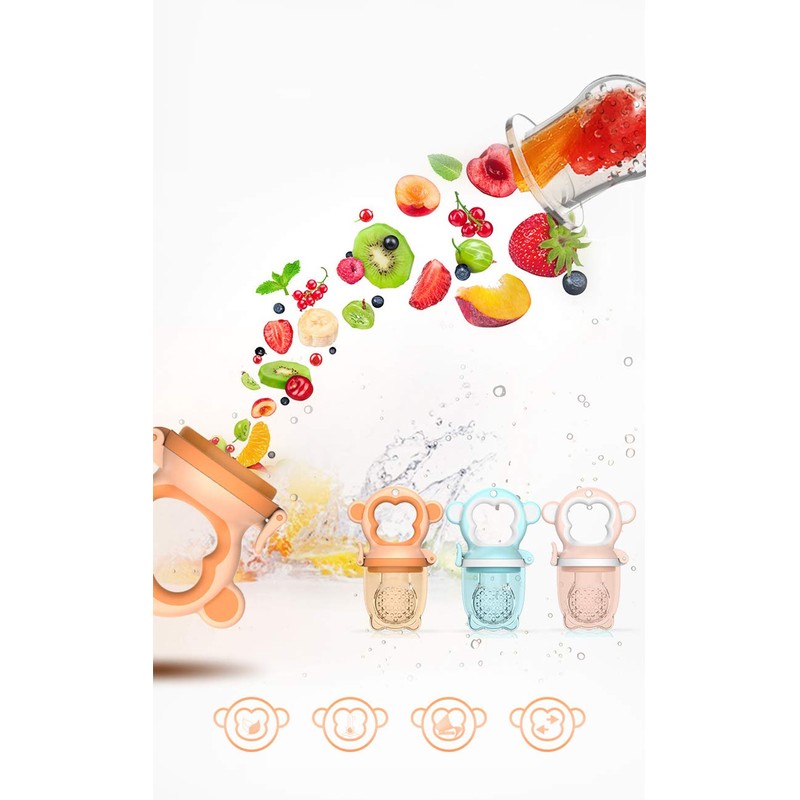Chupón Para Fruta Y Papilla con Seguro Y Tapa, Dibujo