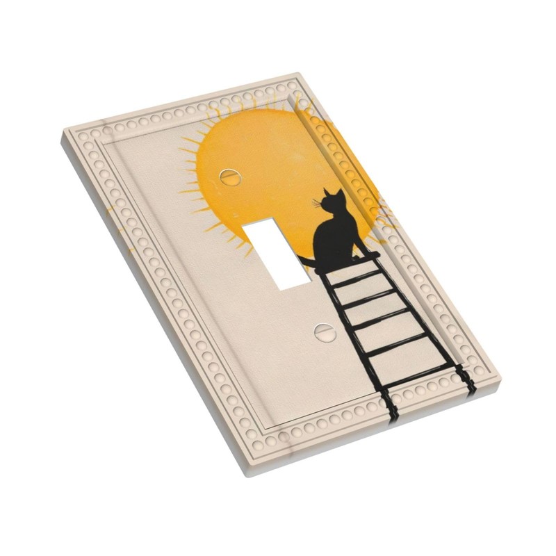 HLCoChT Decorative Art Light Switch Covers Sun - gazing Cat