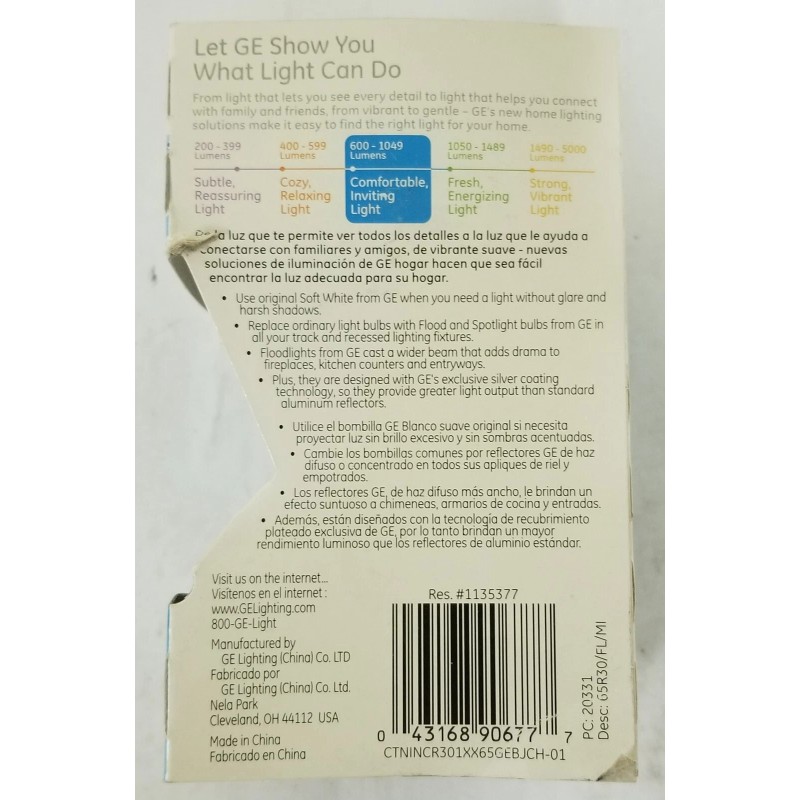 GE 65-Watt BR30 Directional Indoor Floodlight 700 Lumens