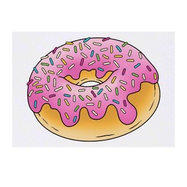 'Pink Sprinkle Doughnut' Temporary Tattoo - Water Resistant, Skin-Safe, Non-Toxic Transfer (TO00082459)