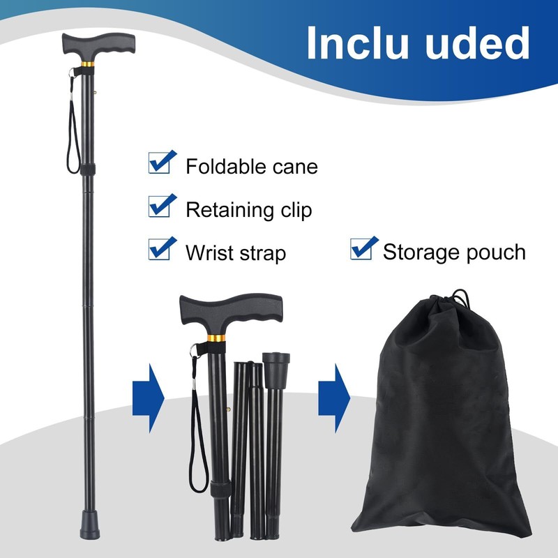 OUPARY Foldable Walking Cane for Men & Women - Portable