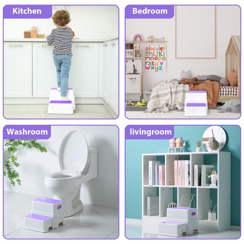 Victostar Toddler Step Stool,2 Kids Step Stool for Bathroom Sink,Baby
