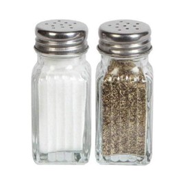 Salt and Pepper Shaker Set (Clear Glass) Classic Design 65ml Premium Quality Glass