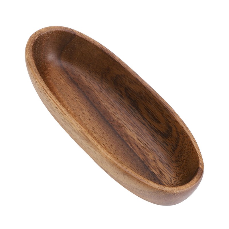 Wooden Serving Tray Easy Cleaning Boat Shape Wooden Food Plate