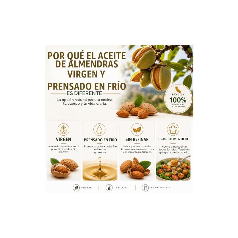 Sunnygem LLC Sunnygem California 100 Virgen Aceite De Almendras De