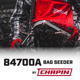 Chapin 84700A 25-Pound Professional Handheld Bag Seed spreader with Waterproof Bag, Enclosed Gears, Rear Baffle, Adjustable Shoulder Strap and Multiple Spread Options, Red