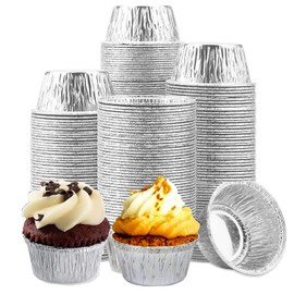 Aluminum Foil Ramekins Little, Foil Cups [150 Pack] Ramekins Muffin Cups Durable Quality Disposable Ramekins, 4 oz Disposable Baking Cups for Cupcake Tart,Pudding,Appetizer