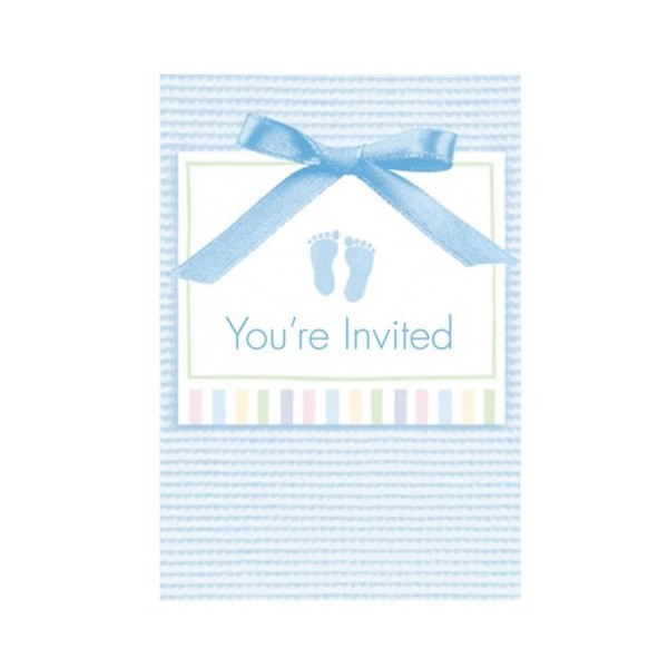 Baby Boy Soft Blue Folded Invitation