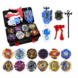 mlywd Gyro Battle Burst Gyro Toy Set Great Present for Kids Children Boys Ages 6 8 10 12+ Metal Fusion Top Battling Game 12 Spinning Tops 3 Two-Way Launcher 1 Handles A