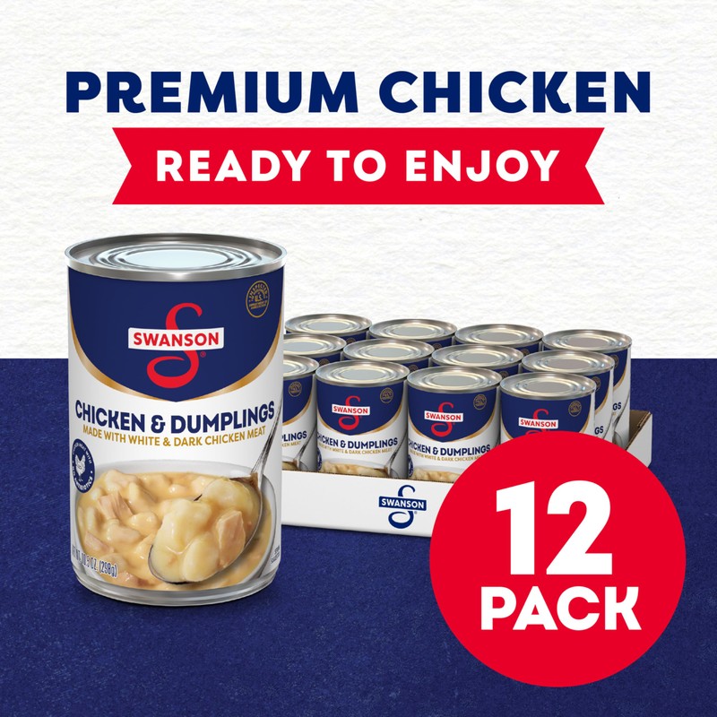 Swanson Canned Chicken and Dumplings With White and Dark Chicken
