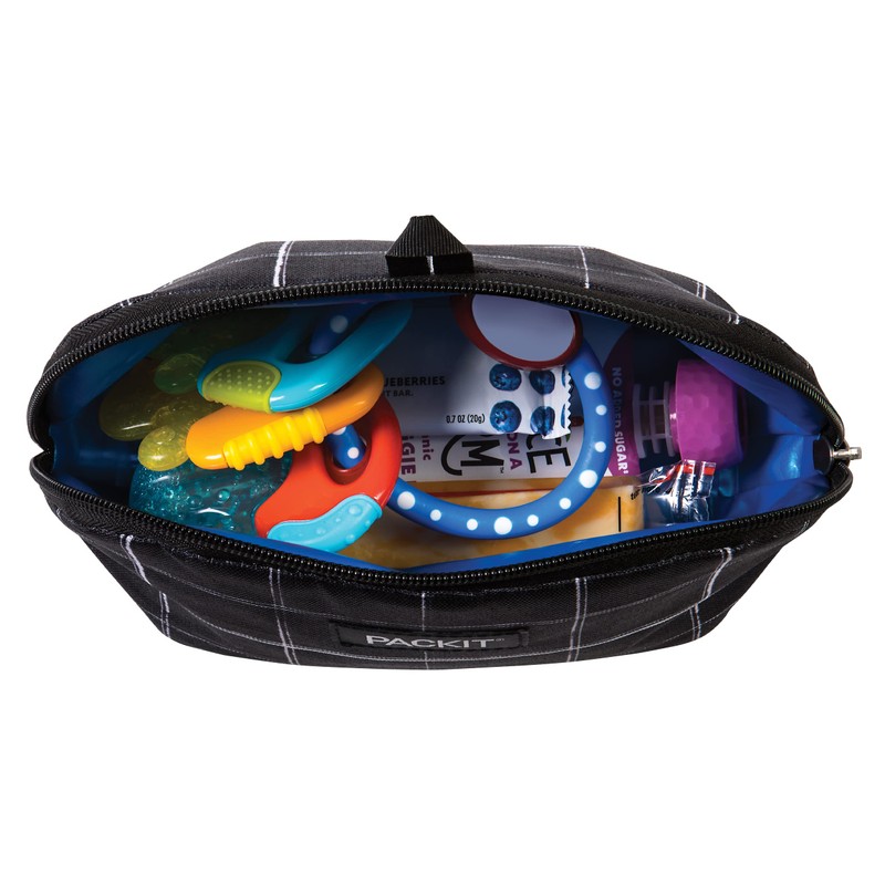 PackIt Snack Bag, Black Grid, Normal