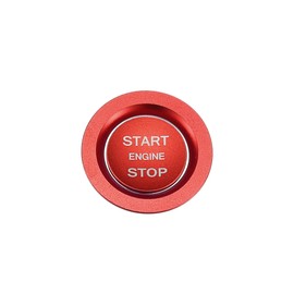 X AUTOHAUX Engine Start Stop Button Cover Kit One Click Push Start Button Trim Sticker for Land Rover Discovery for Range Rover Sport Aluminum Alloy Red
