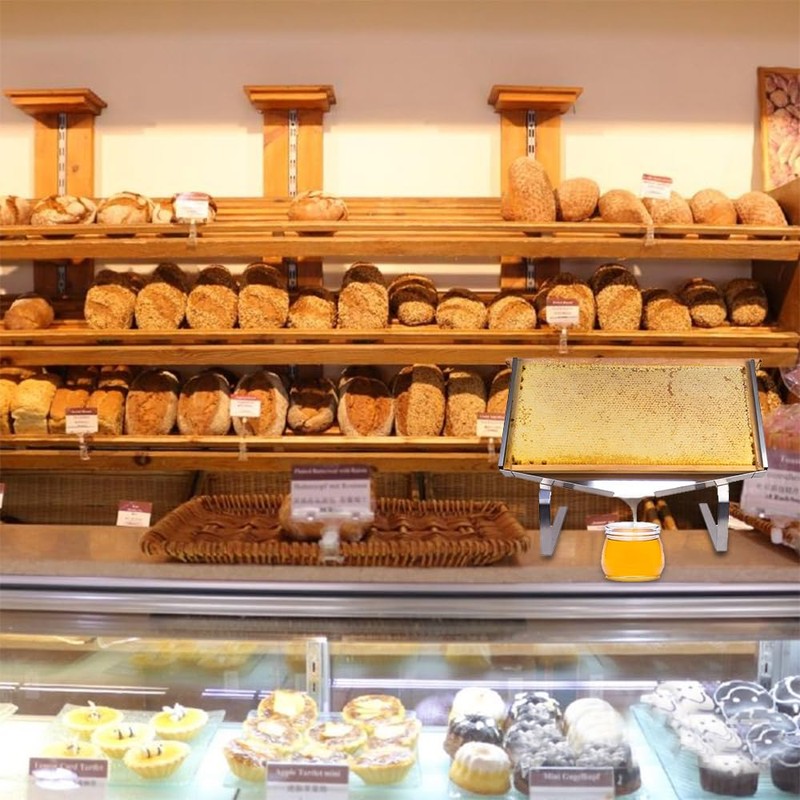 Aetwhy Honeycomb Frame Display Stand, Stainless Steel Honey Uncapping Holder