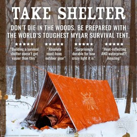 Don't Die In The Woods World's Toughest Ultralight Survival Tent • 2 Person Mylar Emergency Shelter ...