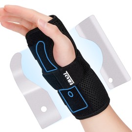 TOVIKI Wrist Support with 2 Metal Splint Wrist Bandage for Women Men Hand Bandage Wrist for Tendinitis Right