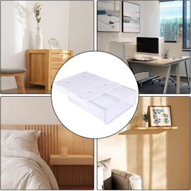 Self-adhesive Under Desk Drawer Organizer, Table Hidden Slide Out Large Storage Mounted Desktop Pencil Holder Tray Drawers for Office Home School Stationery Kitchen (Gray)