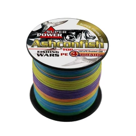 Ashconfish - Cuerda de pesca trenzada superresistente, 4 hebras de alambre de pesca de 500 m, resistente a la abrasión, increíble, sin estiramiento, pequeño diámetro, Multicolor, 100LB/0.55MM