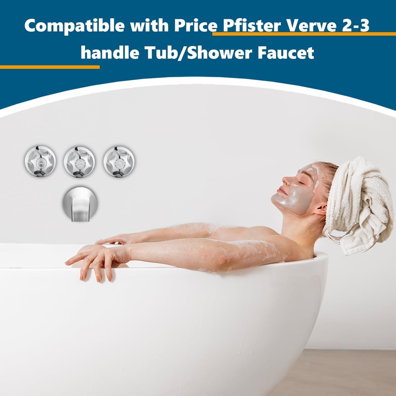 3 Piece Shower Knob Replacement kit, Compatible with Price/Pfister Verve