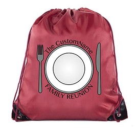 Thanksgiving Plate with custom name- Family Reunion Party Favor Bags - Maroon CE2500 S45