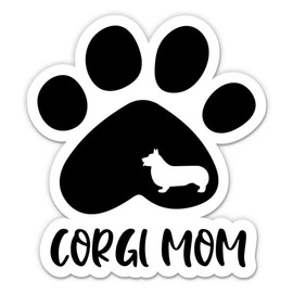 Corgi Mom Paw Sticker - 3" Laptop Sticker - Waterproof Vinyl for Car, Phone, Water Bottle - Corgi Dog Mom Decal