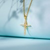 Zircon Stone Studded Cross Necklace for Women 18K Gold Plated