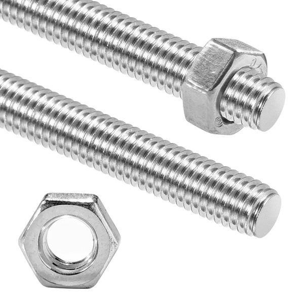 2 Pack M3-0.5mm Pitch Fully All Threaded Rod Studs,300mm/11.8" Long