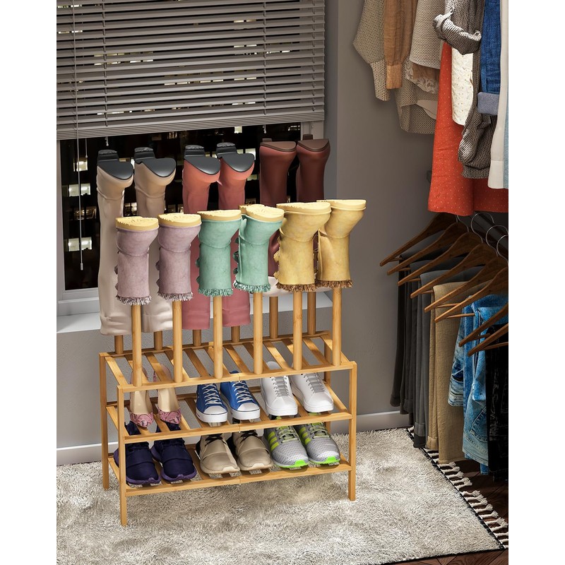 viewcare Boot Rack with Shoe Rack, Boot Rack Organizer Tall