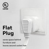 HONDERONS 8FT 3 Outlets White Flat Plug Extension Cord, 14/3
