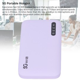 Generic 5G Mobile Hotspot, Portable WiFi Hotspot for Travel, Supports Up to 16 Devices, High Speed Travel Router with Nano SIM Card Slot for Smartphone, Tablet, Laptop