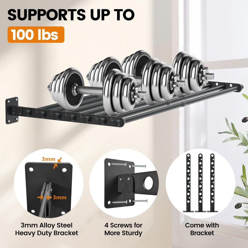 Scisum Wall Mounted Clothes Drying Rack 57 Inch – Foldable